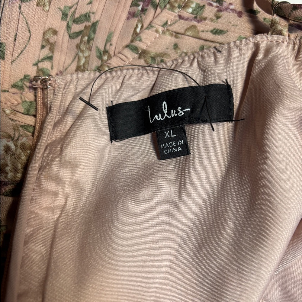 Lulu's Cascading Crush Pink Floral Print Tiered Bustier Midi Dress - Picture 13 of 15